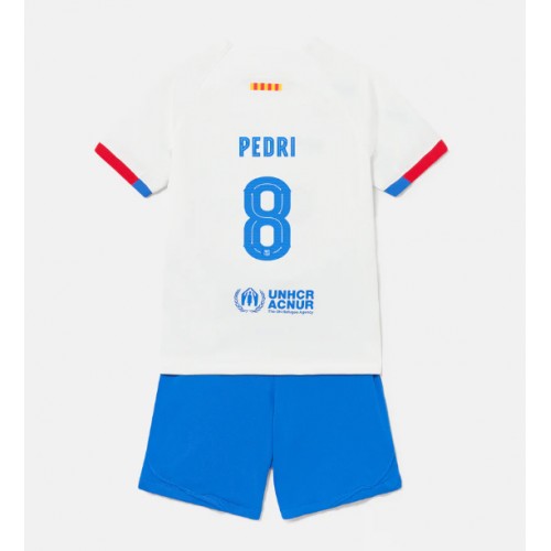 Maillot de foot Barcelona Pedri Gonzalez #8 Extérieur enfant 2023-24 Manches Courte (+ pantalon court)